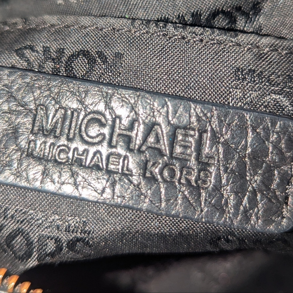 Michael Kors Black and Gold Hobo Bag with Tassel - Picture 8 of 11